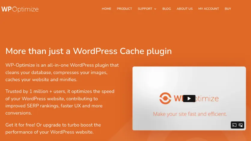 WPOptimize WordPress caching plugin